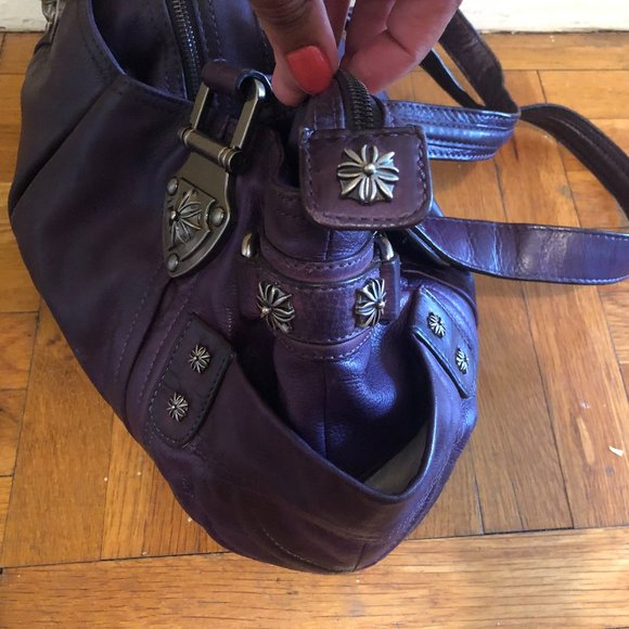 B Makowsky soft purple (eggplant) leather shoulder bag - Picture 5 of 8